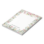 Waterverf roze pioenen en eucalyptus krans notitieblok (Linkerzijde)