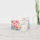 Waterverf roze pioenen Moederdag dochter Kaart (Voorkant)