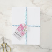 Waterverf roze pioenen | Script-Vrijgezellenfeest Cadeaulabel (Met Touw)