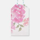 Waterverf roze pioenen | Script-Vrijgezellenfeest Cadeaulabel (Achterkant)