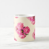  Waterverf Roze pioenrozen Bloemen Koffiemok (Center)