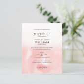 Waterverf Roze Plain Elegant Budget Bruiloft (Staand voorkant)