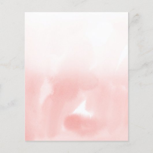 Waterverf Roze Plain Elegant Budget Bruiloft (Achterkant)