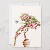 Waterverf Roze planten Tuin Verjaardag Kaart (Achterkant)