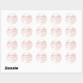 Waterverf Roze plastic Ronde Sticker (Vel)