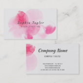 Waterverf Roze plastic Visitekaartje (Voorkant / Achterkant)