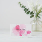 Waterverf Roze plastic Visitekaartje (Staand voorkant)