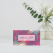 Waterverf roze platter Abstracte Makeup kunstenaar Visitekaartje (Staand voorkant)