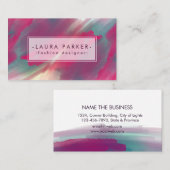 Waterverf roze platter Abstracte Makeup kunstenaar Visitekaartje (Voorkant / Achterkant)