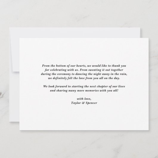 Waterverf Roze Poinsettia Kerstbruiloft Bedankkaart (Achterkant)