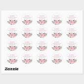 Waterverf Roze Poinsettia Prettig Kerstfeest Ronde Sticker (Vel)