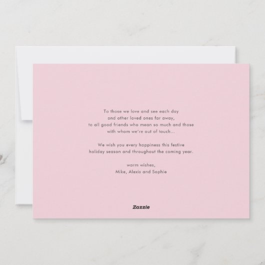 Waterverf Roze Poinsettia Vrolijk Kerstfeest Foto Feestdagenkaart (Achterkant)