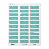 Waterverf Roze Polka Dot Flamingo Etiket (Full Sheet)
