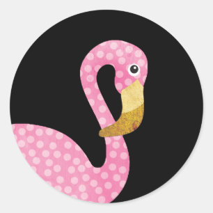 Waterverf Roze Polka Dot Flamingo Ronde Sticker