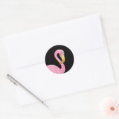 Waterverf Roze Polka Dot Flamingo Ronde Sticker (Envelop)