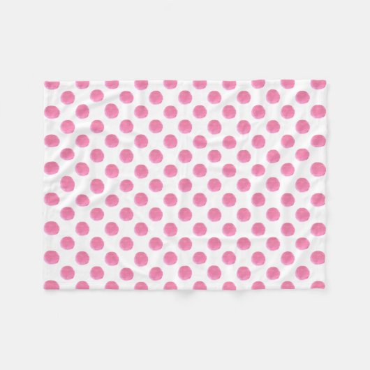 waterverf roze polka dots dop design fleece deken (Voorkant (Horizontaal))