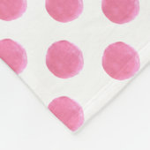 waterverf roze polka dots dop design fleece deken (Hoek)