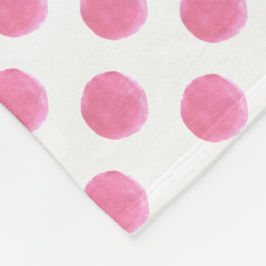 waterverf roze polka dots dop design fleece deken (Hoek)