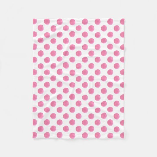 waterverf roze polka dots dop design fleece deken (Voorkant)