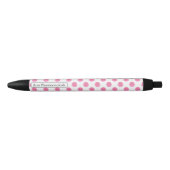 waterverf roze polka dots dop design zwarte inkt pen (Voorkant)