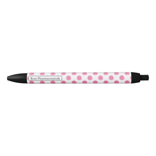 waterverf roze polka dots dop design zwarte inkt pen (Voorkant)