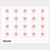 Waterverf Roze pomkin Dank u Baby shower Ronde Sticker (Vel)