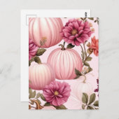 Waterverf Roze pomkin Floral Pattern Briefkaart (Voorkant / Achterkant)