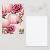 Waterverf Roze pomkin Floral Pattern Visitekaartje (Voorkant / Achterkant)