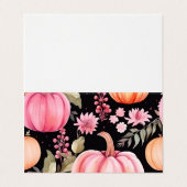 Waterverf Roze pomkin Floral Pattern Visitekaartje (Buitenkant ongevouwen)