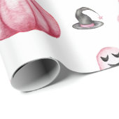 Waterverf Roze pomkin Ghost Witch Pet Halloween Cadeaupapier (Rol Hoek)