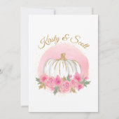 Waterverf Roze pomkin Gold Glitter Birthday Bedankkaart (Achterkant)