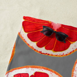 Waterverf roze pompelmoes snijstrandstijl strandlaken