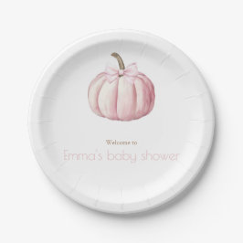 Waterverf Roze Pompoen Baby shower Borden Papieren Bordje
