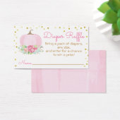 Waterverf Roze Pompoen Baby shower Luier Raffle Visitekaartje (Bureau)