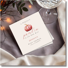 Waterverf Roze pompoen Baby shower Servet