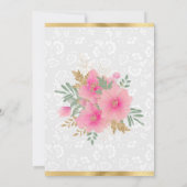 Waterverf Roze pompoen Bloemen goudflora Birthday Bedankkaart (Achterkant)