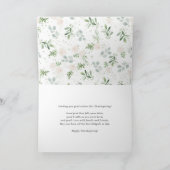 Waterverf roze pompoen en groen Thanksgiving Feestdagen Kaart (Binnen)