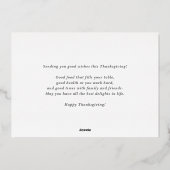 Waterverf roze pompoen en groen Thanksgiving Folie Feestdagenkaart (Achterkant)