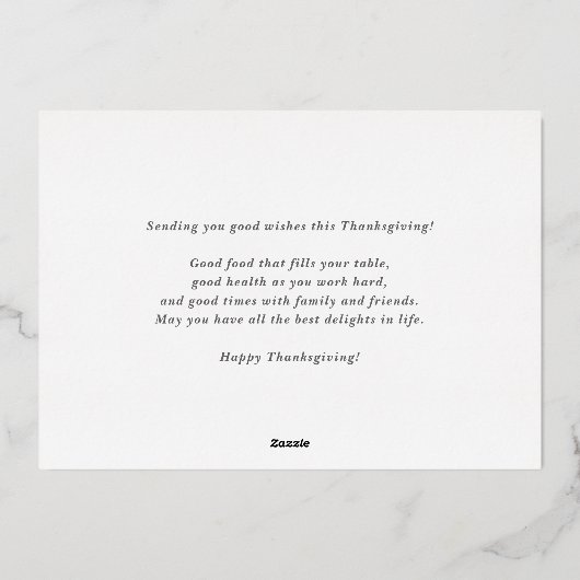 Waterverf roze pompoen en groen Thanksgiving Folie Feestdagenkaart (Achterkant)