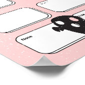 waterverf roze pompoen geest Halloween Planner Poster (Hoek)