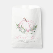 Waterverf roze pompoen herfst Baby shower Bedankzakje (Voorkant)