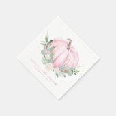 Waterverf roze pompoen herfst Baby shower Servet (Hoek)