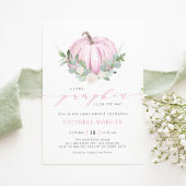 Waterverf Roze Pompoen Herfst Baby Sprinkle Kaart