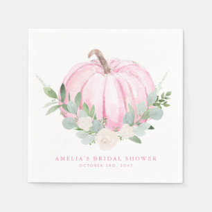Waterverf Roze Pompoen Herfst Bruiloft Feest Servet