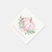 Waterverf Roze Pompoen Herfst Bruiloft Servet (Hoek)