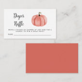 Waterverf roze pompoen met luidere Raffle Informatiekaartje (Voorkant / Achterkant)