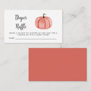 Waterverf roze pompoen met luidere Raffle Informatiekaartje