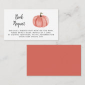 Waterverf roze pompoenboekaanvraag informatiekaartje (Voorkant / Achterkant)