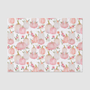Waterverf Roze Pompoenen Florals Pastel Rozen Tissuepapier