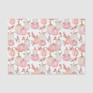 Waterverf Roze Pompoenen Florals Pastel Rozen Tissuepapier